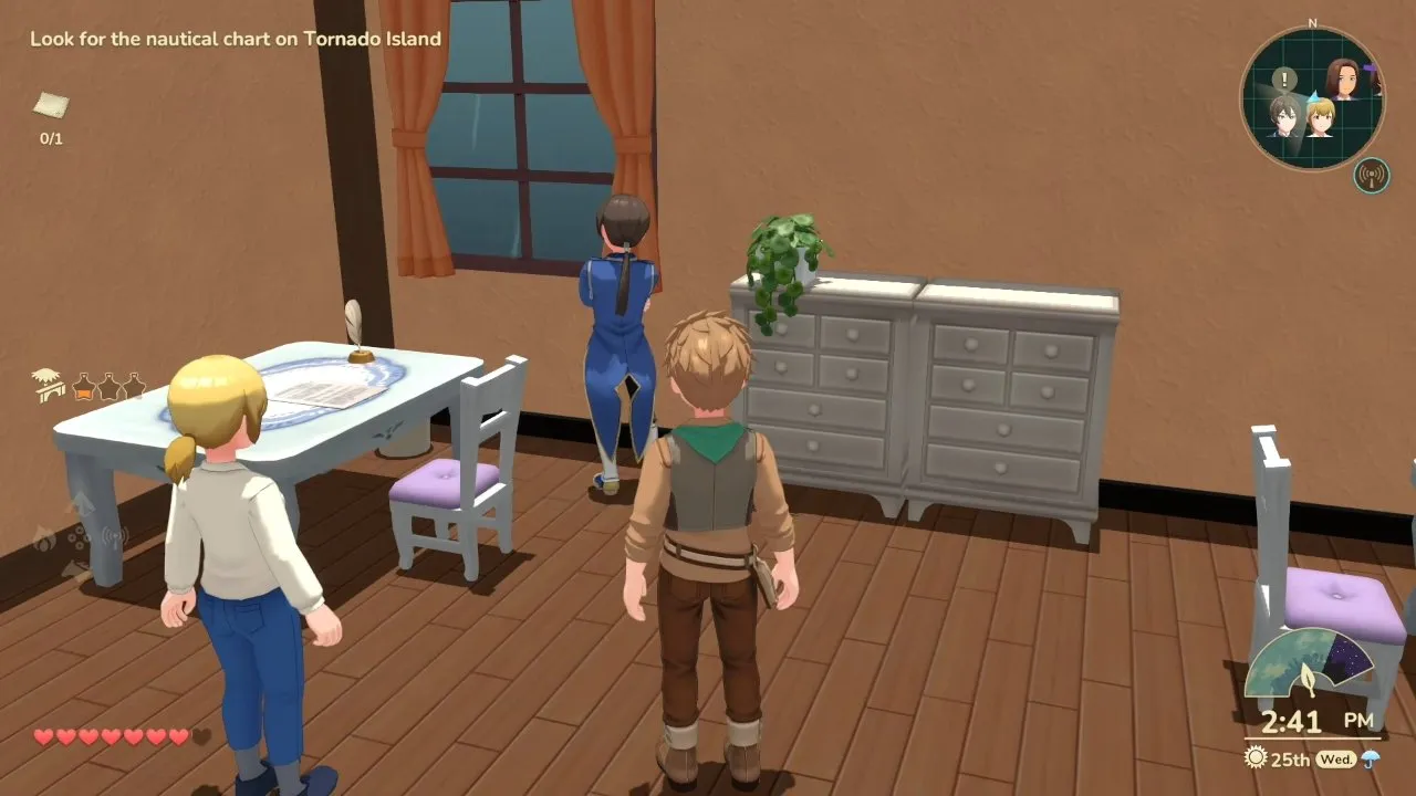 Harvest Moon®: Echoes of Teradea characters and marriage: Bryce stands beside an indoor window as the farmer approaches