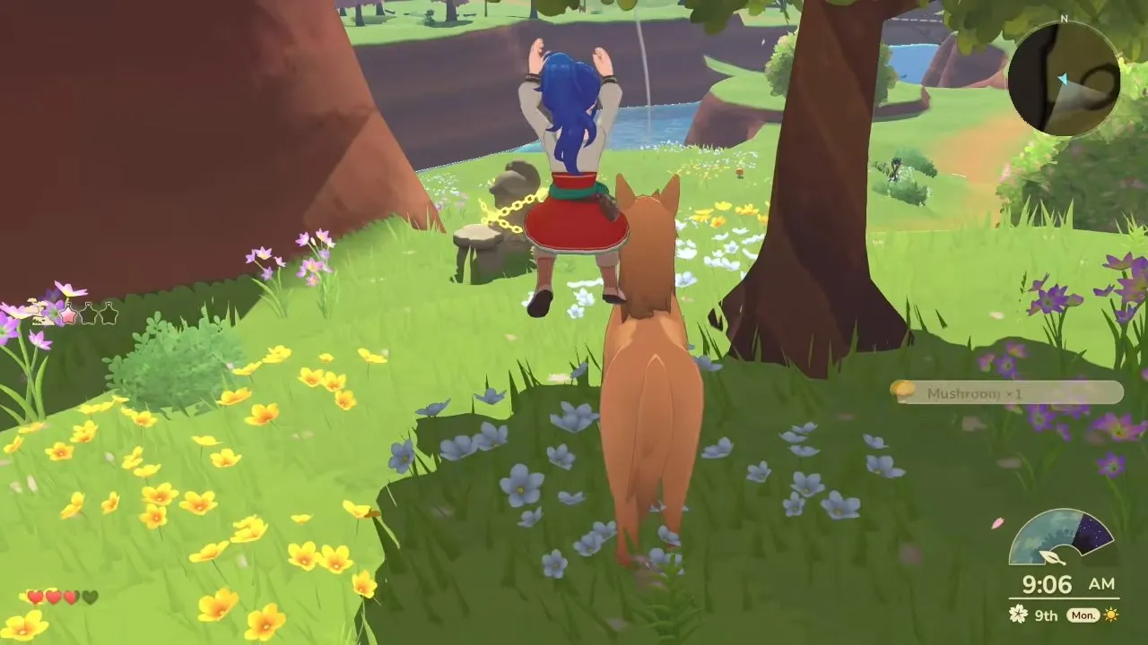 Harvest Moon: Echoes of Teradea map, a goddess statue that reveals the map and lets you teleport